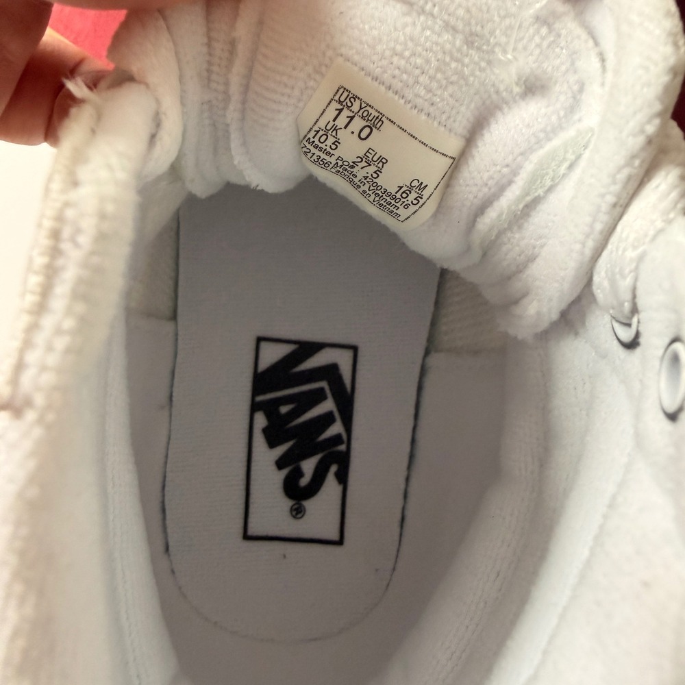 Vans Filmore Hi Kids Sneakers White Canvas High Top VN0A5HZD7HN Size 11.0 YT - Picture 7 of 9